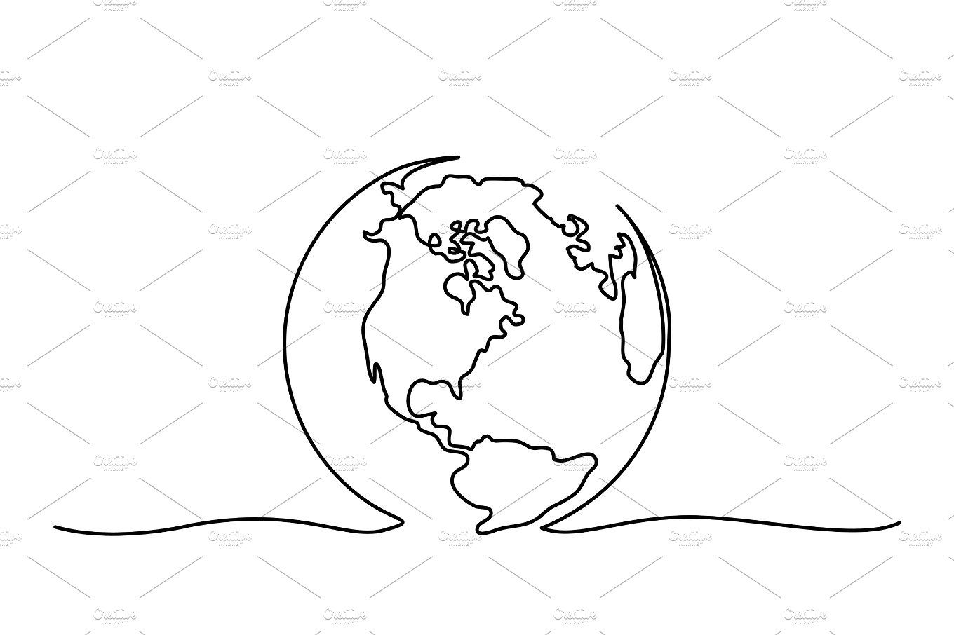 1360x906 Globe Of The Earth - Globe Drawing Vector