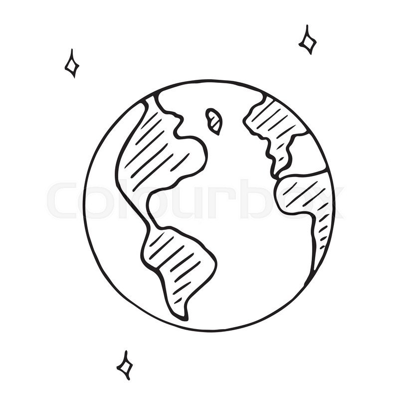 800x800 Vector Doodle Globe Icon, Hand Drawn Stock Vector Colourbox - Globe Drawing Vector