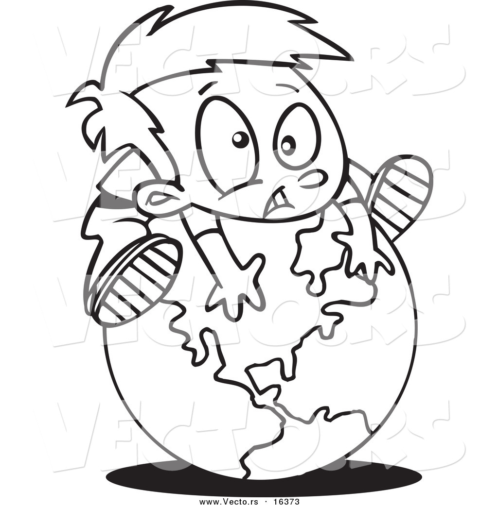 1024x1044 Vector Of A Cartoon Globe - Globe Drawing Vector
