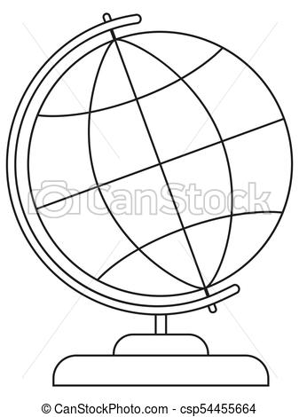 337x470 School College University Line Art Icon Poster Globe School - Globe Line Drawing