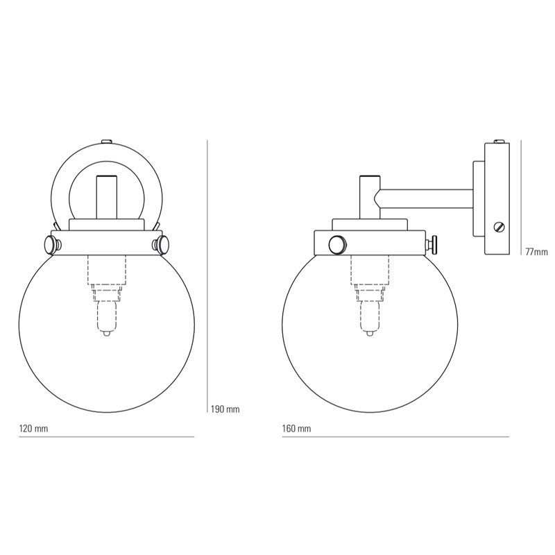 800x800 Buy The Mini Globe Wall Light - Globe Line Drawing