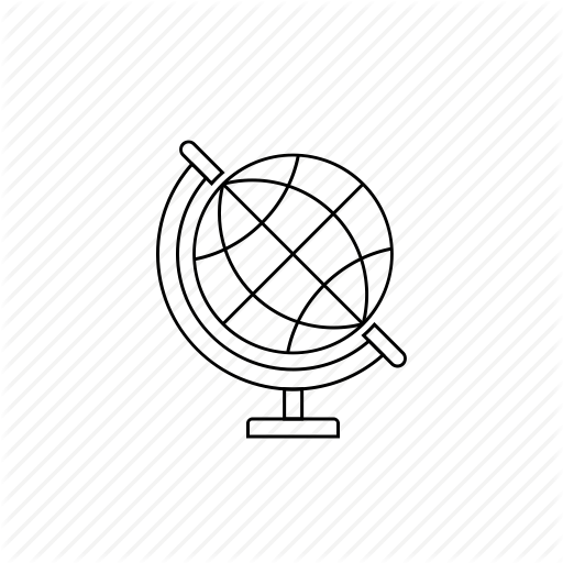 512x512 earth, geography, globe, outline icon - Globe Outline Drawing