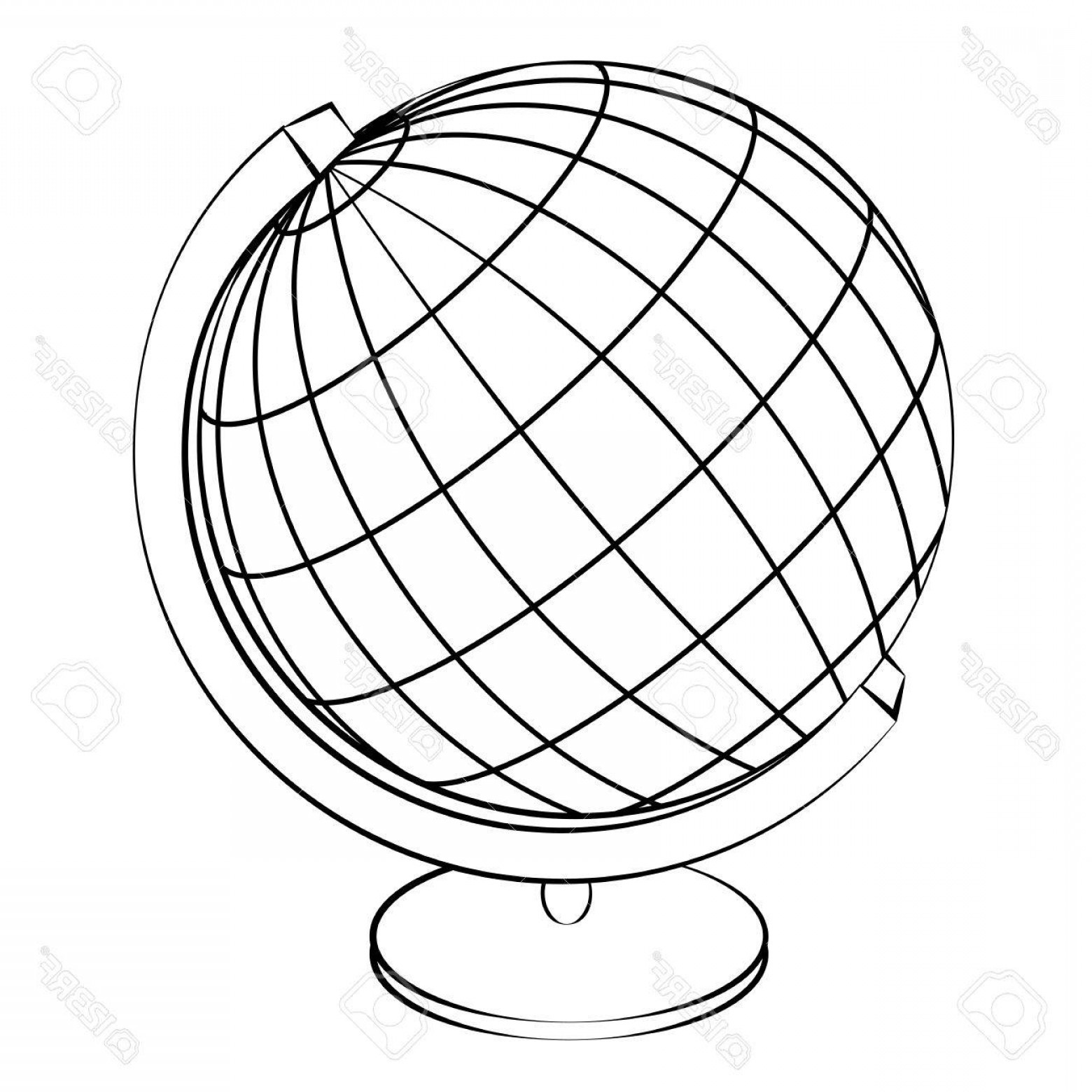 1560x1560 Globe Outline Vector Arenawp - Globe Outline Drawing