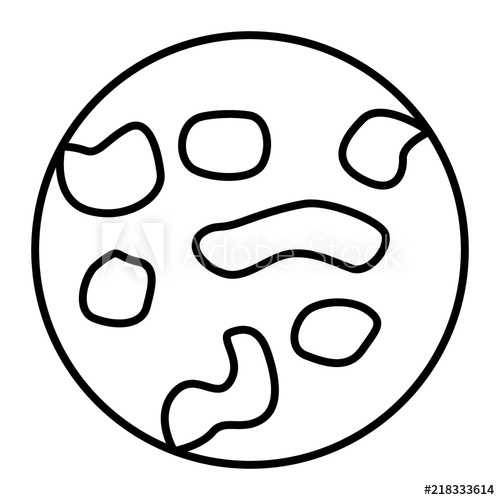 500x500 planet thin line icon astronomy vector illustration isolated - Globe Outline Drawing