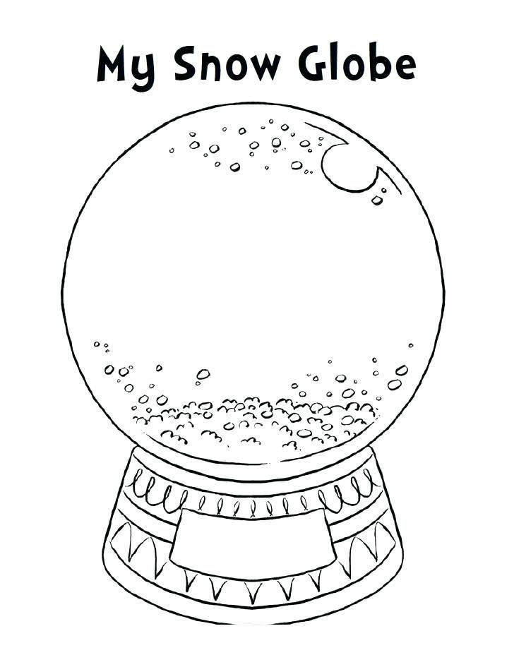 728x945 snow globe coloring pages outline christmas - Globe Outline Drawing