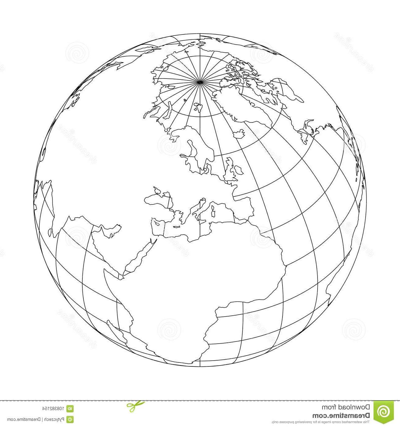 1300x1390 Best Free Outline Earth Globe Map World Focused Europe Vector - Globe Outline Drawing