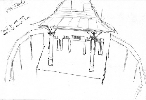 500x343 Trent Did A Sketch Of The Globe Theatre English Theater - Globe Theatre Drawing