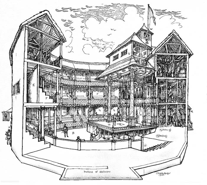 700x625 Shakespeare Globe Theatre Octane Seating - Globe Theatre Drawing