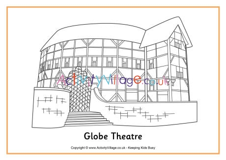 460x325 Globe Theatre Colouring Page - Globe Theatre Drawing