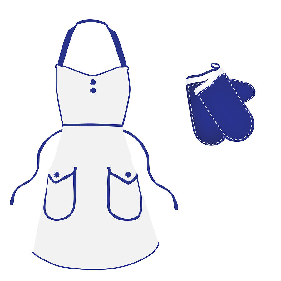900x900 kitchen apron and gloves drawing - Gloves Drawing