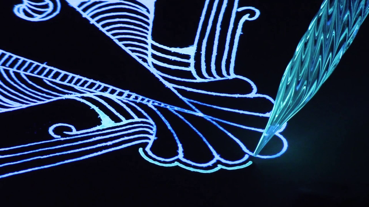 1280x720 glow ink + glass pen drawing! - Glow Drawing