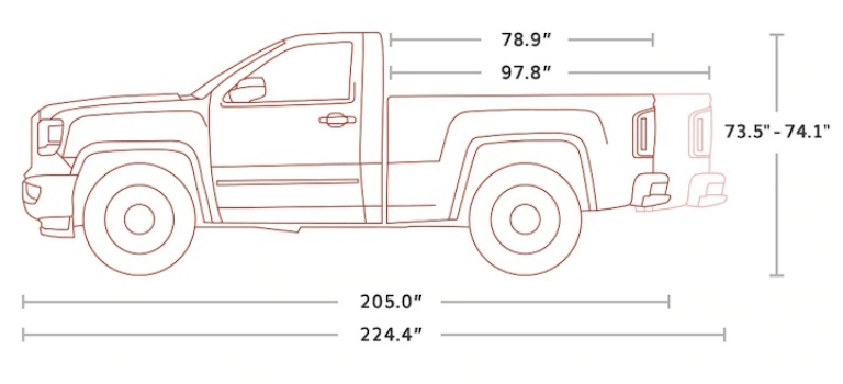 768x350 gmc sierra regular cab side view diagram o - Gmc Drawing