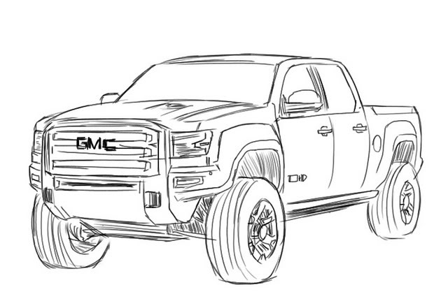 640x441 Bitty So Hot Sketch Gmc Sierra Hd Concept - Gmc Drawing