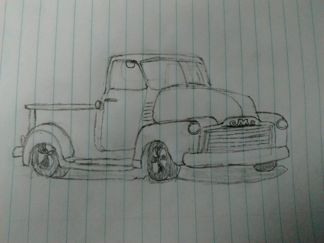 1280x960 Drawing A Five Window Gmc Pickup Still Not Done Yet! - Gmc Drawing