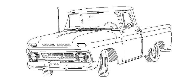 742x360 Looking For Line Drawing - Gmc Drawing