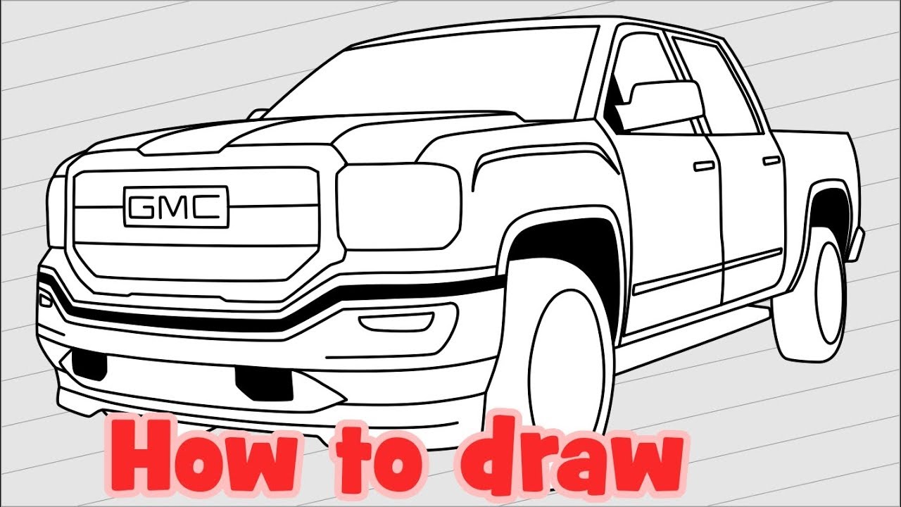 1280x720 Sketch Car Drawing - Gmc Drawing