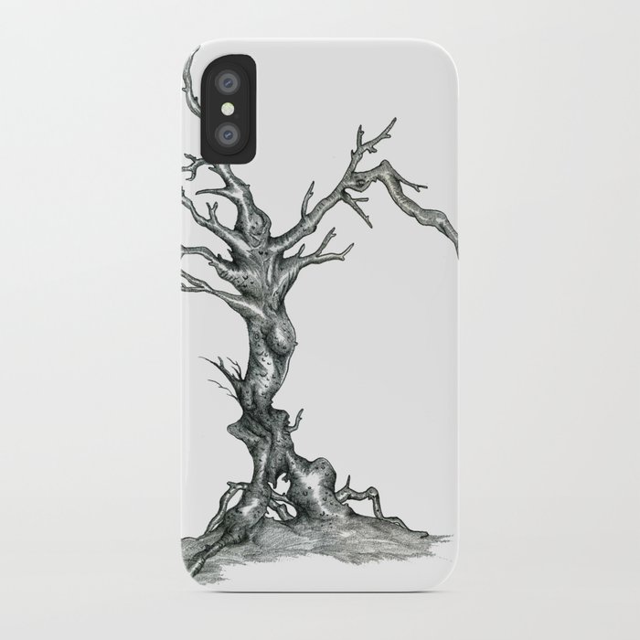 700x700 gnarled tree pencil drawing iphone case - Gnarled Tree Drawing