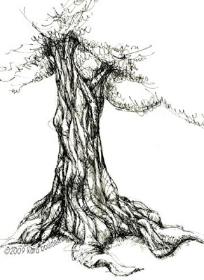 291x400 visual design illustration gnarled tree - Gnarled Tree Drawing