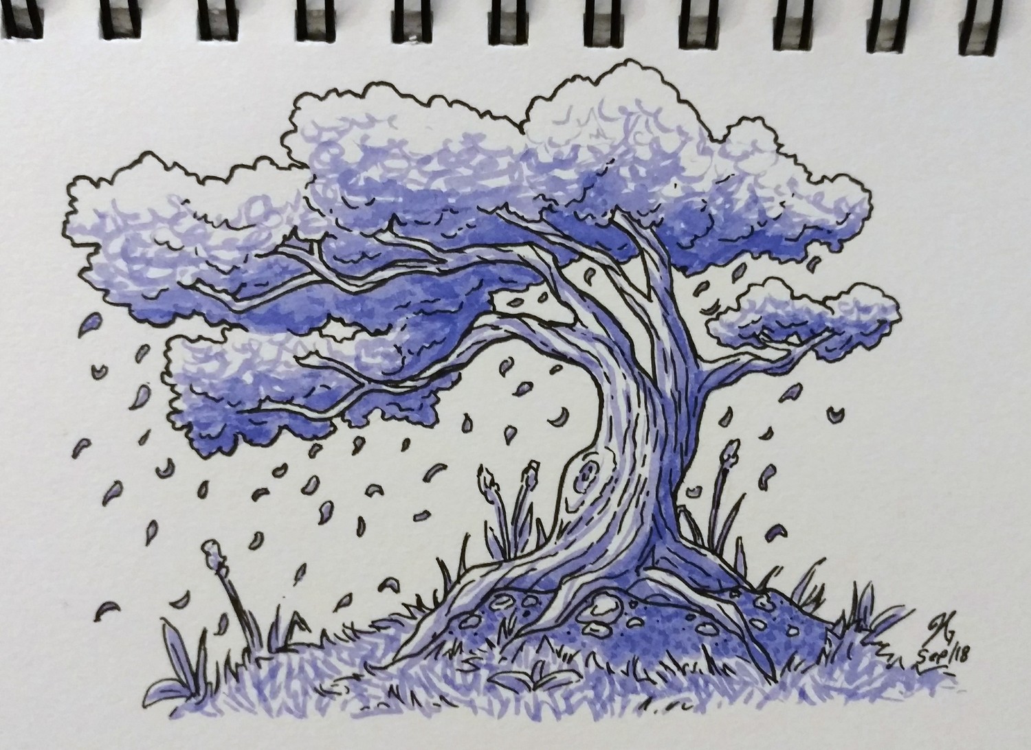 1500x1092 g squishygecko here's a little tree i doodled up - Gnarled Tree Drawing