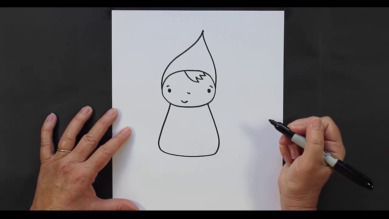 1280x720 drawing for kids how to draw a gnome step - Gnome Cartoon Drawing