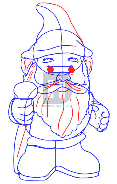 459x720 how to draw a gnome, step - Gnome Cartoon Drawing