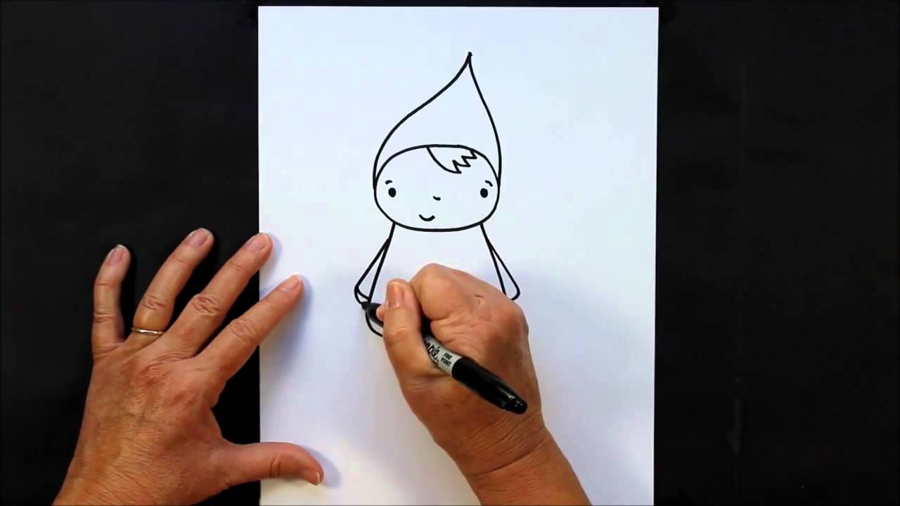 1280x720 how to draw a garden gnome step - Gnome Cartoon Drawing