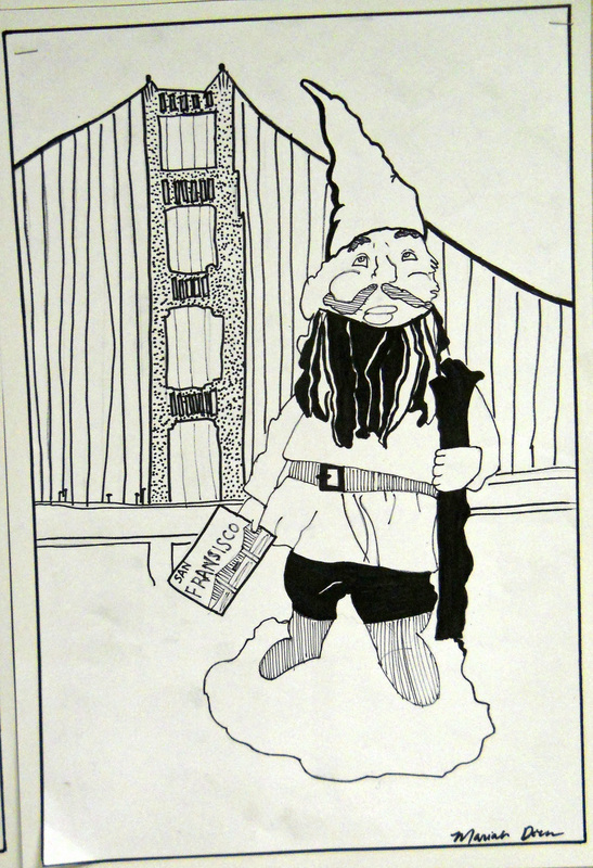 547x800 Traveling Gnome Drawing - Gnome Drawing