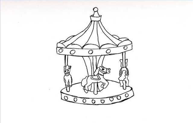 640x407 How To Draw A Merry Go Round - Go Drawing