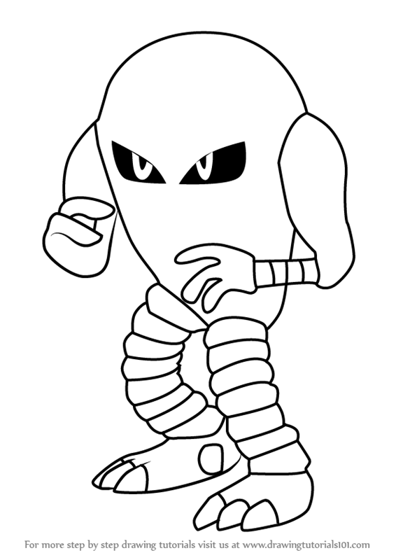 566x800 Learn How To Draw Hitmonlee From Pokemon Go - Go Drawing