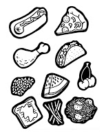 154x200 Filth Wizardry Colour And Cut Out Food - Go Foods Drawing