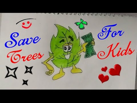 480x360 How To Draw Save Trees Colour Drawing Step - Go Green Drawing