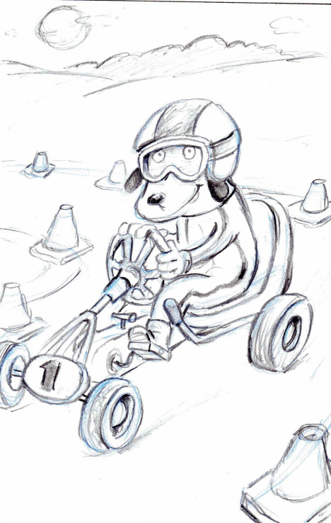 468x738 dog in go kart from the sketch book - Go Kart Drawing