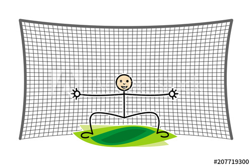 500x331 football goalkeeper in goal cartoon funny drawing soccer vector - Goal Drawing