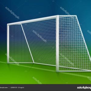 300x300 Drawing Of A Soccer Goal Soccer Football In Goal Net Vector - Goal Post Drawing