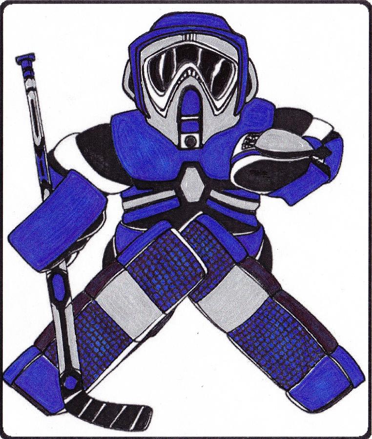 762x900 Goalie Blue Drawing - Goalie Drawing