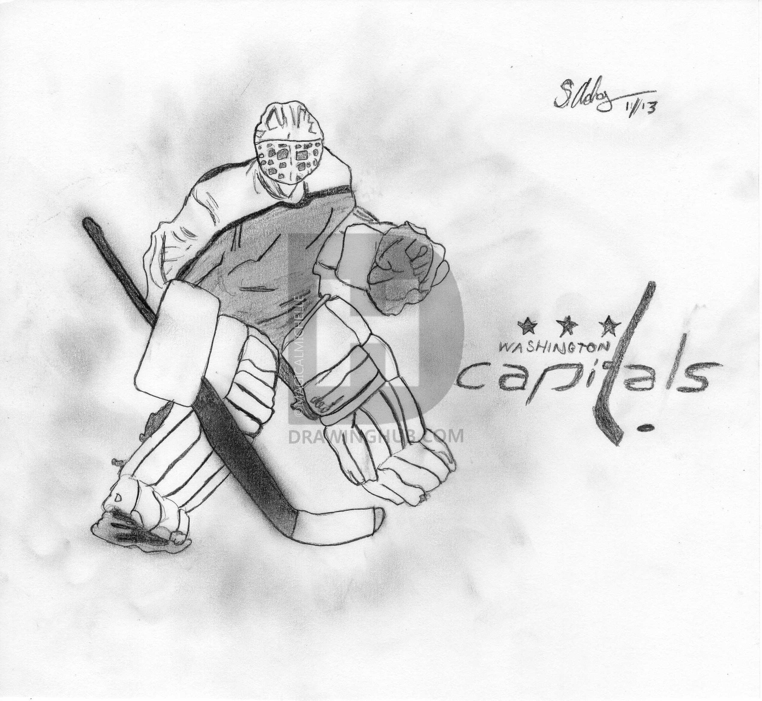 2540x2338 Washington Capitals Hockey Goalie Drawing - Goalie Drawing