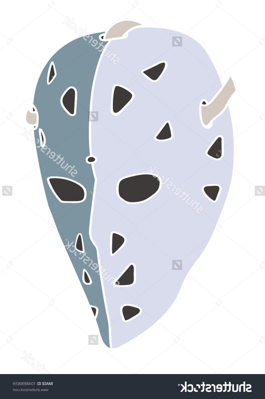 1061x1600 Hd Stock Vector Scary Hockey Mask Retro Drawing Free - Goalie Mask Drawing