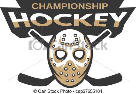 450x314 hockey goalie mask with two sticks ice hockey sports mascot logo - Goalie Mask Drawing