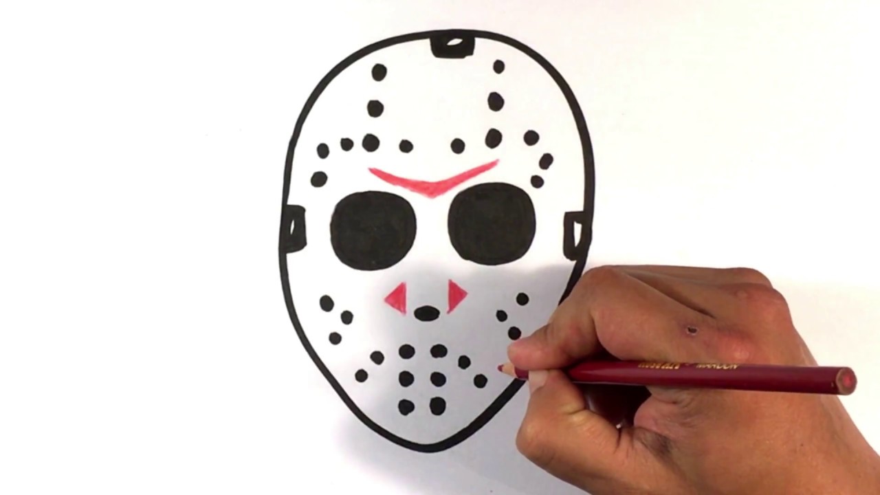 1280x720 How To Draw Jason Voorhees Mask - Goalie Mask Drawing