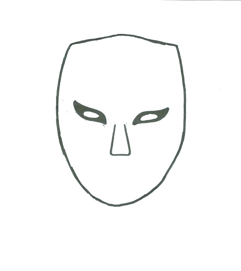827x930 Day Blank Mask Template Goalie Helmet Free Drawing Templates - Goalie Mask Drawing