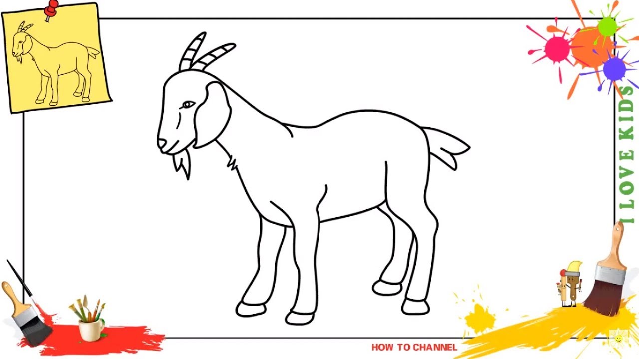 1280x720 How To Draw A Goat Easy Step - Goat Cartoon Drawing