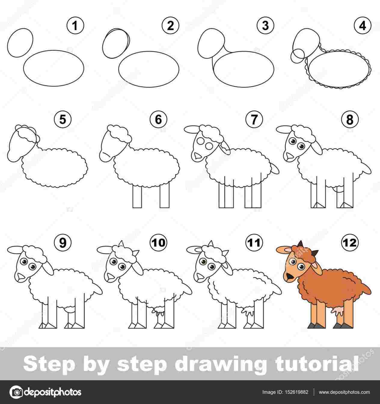 1264x1343 Drawing For Kids To Draw A Cartoon Goat In Few Easy - Goat Cartoon Drawing