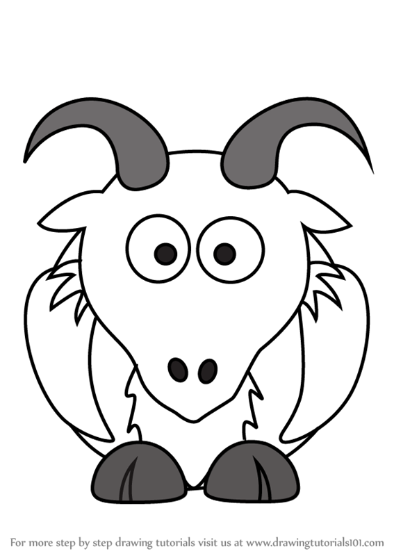 567x800 Learn How To Draw A Goat For Kids - Goat Drawing Images