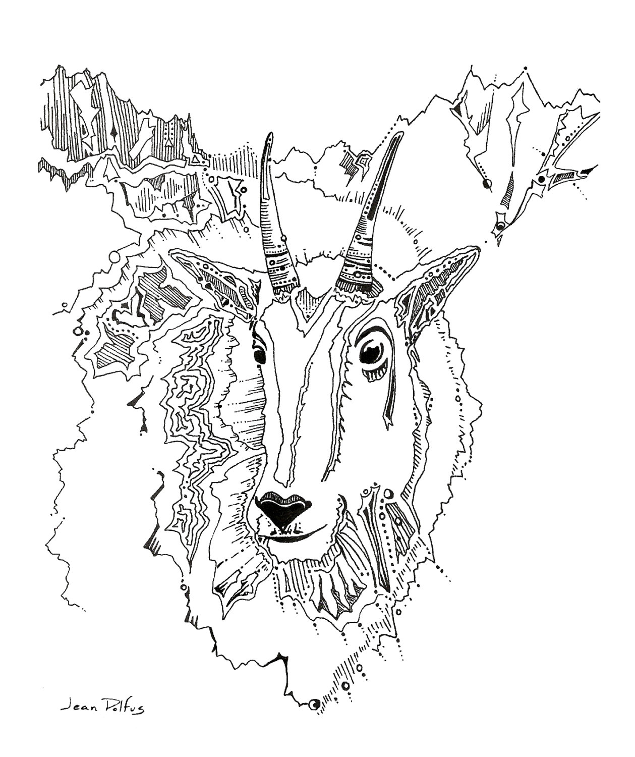 1259x1500 Mountain Goat Clipart Drawing - Goat Drawing Pictures