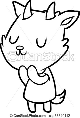 320x470 Cute Line Drawing Of A Goat - Goat Line Drawing