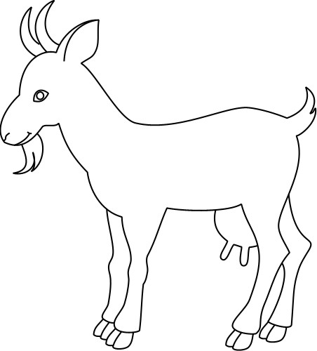 452x500 Outline Drawing Of A Goat Animals - Goat Line Drawing