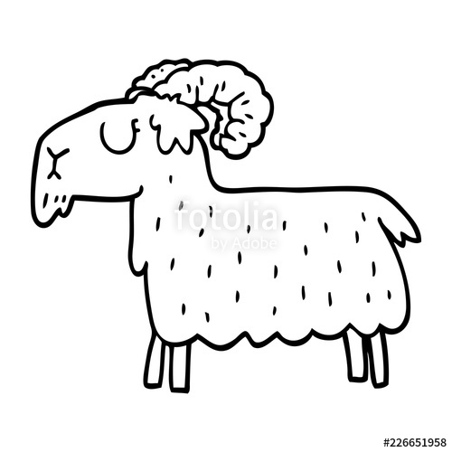 500x500 Line Drawing Cartoon Black Goat Stock Image And Royalty Free - Goat Line Drawing