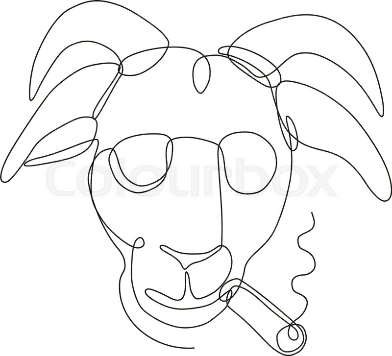800x727 Continuous Line Drawing Illustration Stock Vector Colourbox - Goat Line Drawing