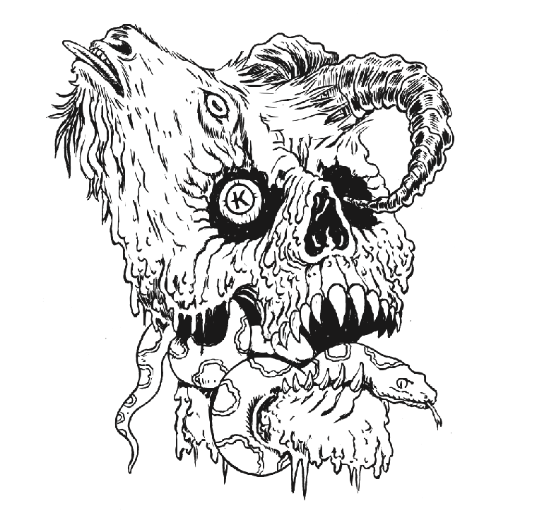 777x750 Kendrick Knives Goat Skull Gitd Patch Pantheon - Goat Skull Drawing