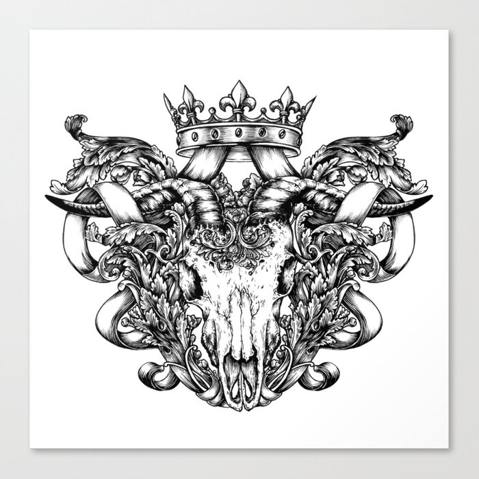 700x700 Royal Goat Skull - Goat Skull Drawing